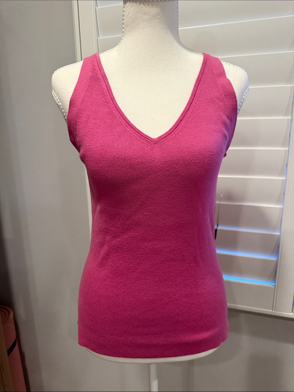 Pierre Cardin Fuchsia V-Neck Knit Tank Top